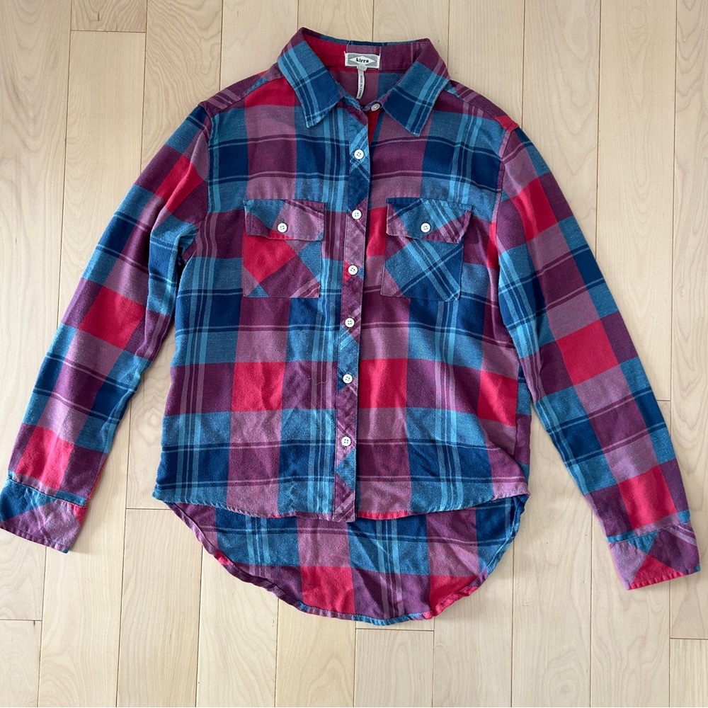 Kirra Pink and Blue Plaid Shirt